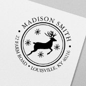Reindeer Snowflake kerstcirkel Retouradres Zelfinktende Stempel