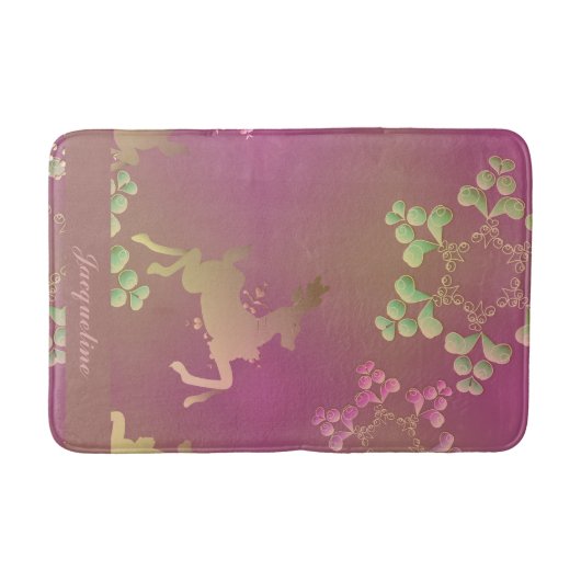 Reindeer Snowflake Monogram Purple Badmat (Voorkant)