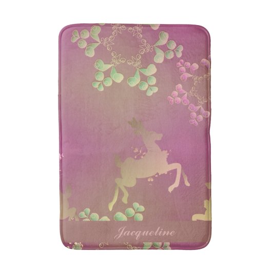 Reindeer Snowflake Monogram Purple Badmat (Voorkant Verticaal)