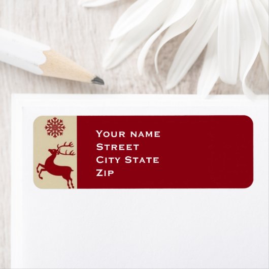 Reindeer Snowflake Return Address Label (Insitu)