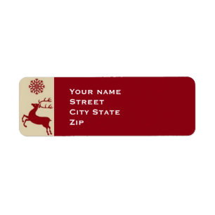 Reindeer Snowflake Return Address Label
