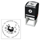 Reindeer & Snowflakes, adres voor kerstretour Zelfinktende Stempel (In situ)