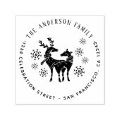 Reindeer & Snowflakes, adres voor kerstretour Zelfinktende Stempel (Design)