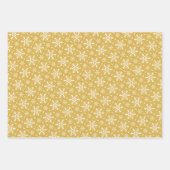 Reindeer Snowflakes kerstbomen Gold Pattern Inpakpapier Vel (Voorkant 3)