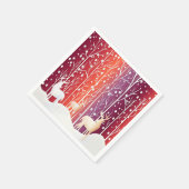 Reindeer Snowy Holiday Paper Napkin Servet (Hoek)