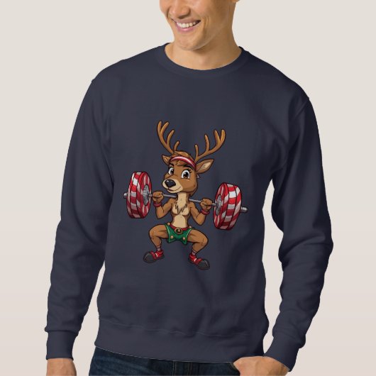 Reindeer Squats – Christmas Gym Pun Tee Trui (Voorkant)