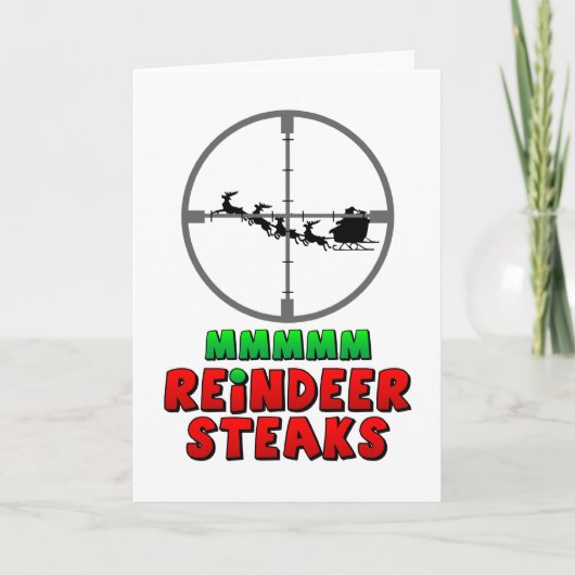 Reindeer Steaks Feestdagen Kaart (Voorkant)