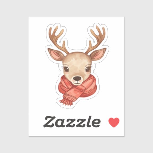 Reindeer Sticker | Cute Christmas Deer (Vel)