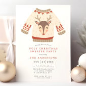 Reindeer Tacky Ugly KerstSweater Party Kaart