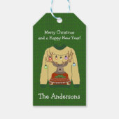 Reindeer Tangled Licht lelijke kerstkeuken Cadeaulabel (Voorkant)