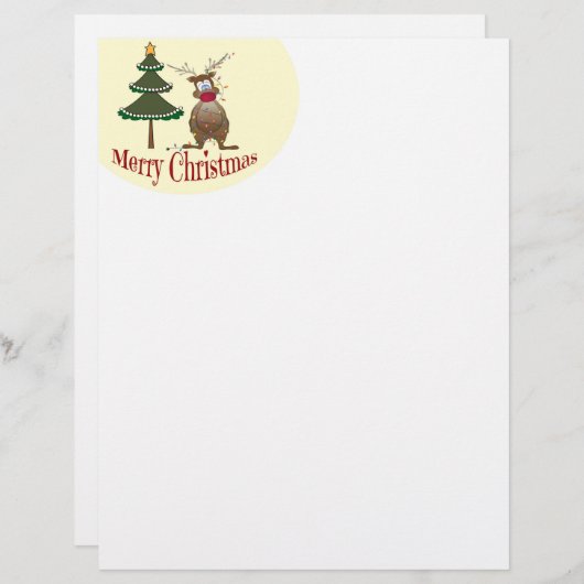 Reindeer Tangled-papier met kerstbriefpapier voor  (Voorkant / Achterkant)