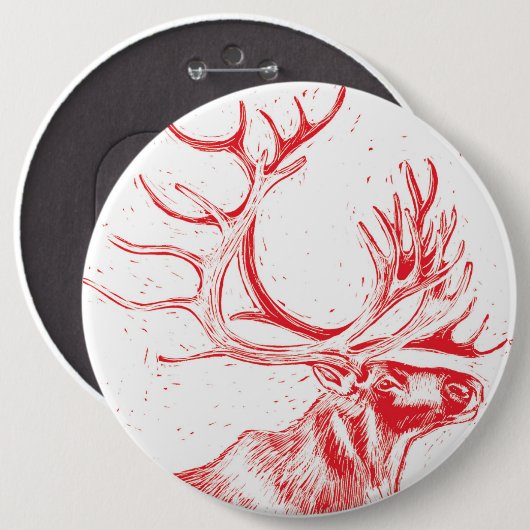 Reindeer Toile de Jouy Colossal Button (Voorkant /achterkant)