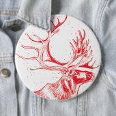 Reindeer Toile de Jouy Colossal Button (In situ)