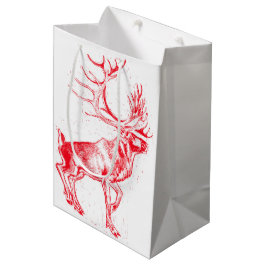 Reindeer Toile de Jouy Gift Bag Medium Cadeauzakje