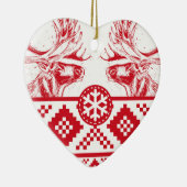 Reindeer Toile de Jouy Heart Keramisch Ornament (Rechts)
