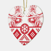 Reindeer Toile de Jouy Heart Keramisch Ornament (Links)