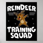 Reindeer Training Squad Deer Team Xmas Running New Poster (Voorkant)