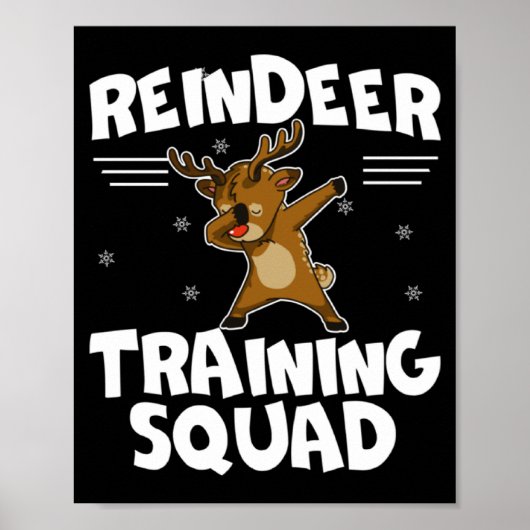 Reindeer Training Squad Deer Team Xmas Running New Poster (Voorkant)