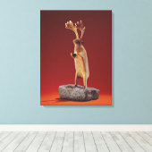 Reindeer, van Cape Dorset Canvas Afdruk (Insitu (Houten vloer))