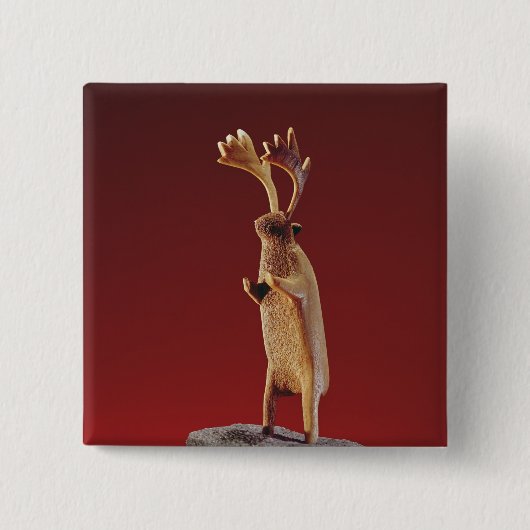 Reindeer van Cape Dorset Vierkante Button 5,1 Cm (Voorkant)