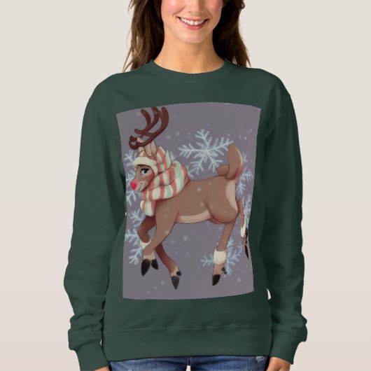 Reindeer vrouwen sweatshirt (Voorkant)