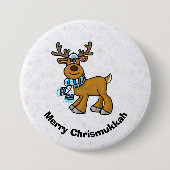 Reindeer Wearing Yarmulke Chrismukkah Button (Voorkant)