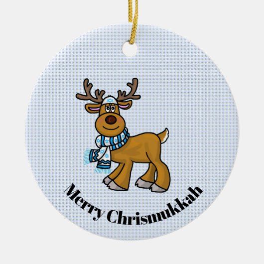 Reindeer Wearing Yarmulke Chrismukkah Ornament (Voorkant)