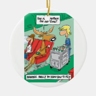 Reindeer weet hoe te vliegen. keramisch ornament