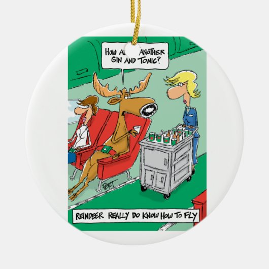 Reindeer weet hoe te vliegen. keramisch ornament (Voorkant)