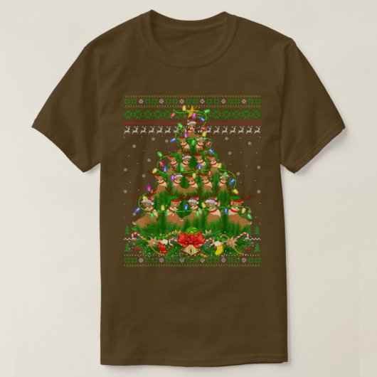 Reindeer Xmas Lighting Tree Santa Reindeer Ugly Ch T-shirt (Design voorkant)