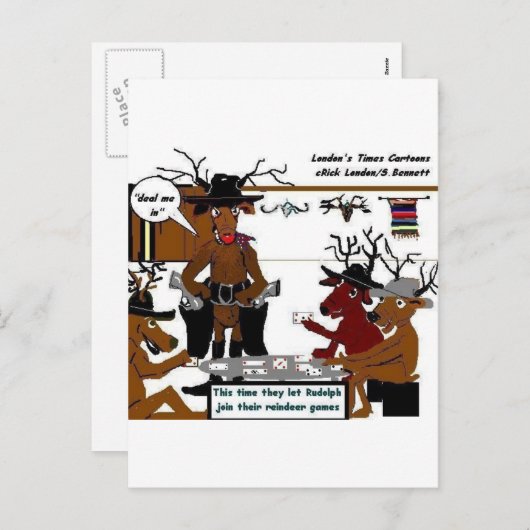 Reindeergames Funny kerstcadeautjes en T - shirts Feestdagenkaart (Voorkant / Achterkant)