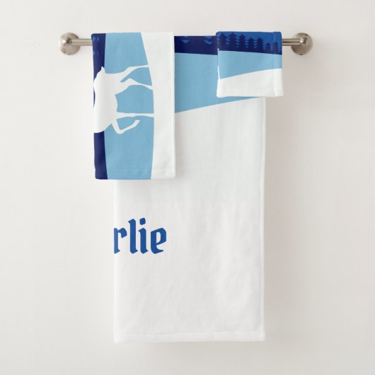 Reindeerillustratie, aangepaste handdoekset bad handdoek (Insitu)