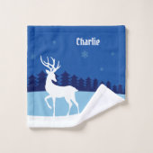 Reindeerillustratie, aangepaste handdoekset bad handdoek (Wasdoekje)