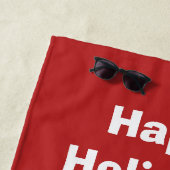 Reindeerillustratie, aangepaste naam en teksthandd strandlaken (In situ)