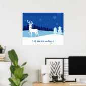 Reindeerillustratie, aangepaste naam poster (Thuiskantoor)