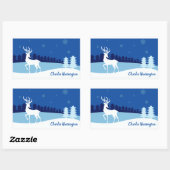 Reindeerillustratie, aangepaste naam stickers (Vel)