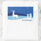 Reindeerillustratie, aangepaste naam stickers (Tas)