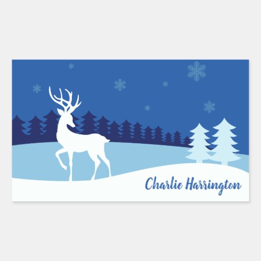Reindeerillustratie, aangepaste naam stickers (Voorkant)