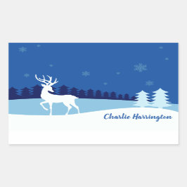 Reindeerillustratie, aangepaste naam stickers