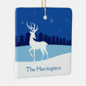 Reindeerillustratie, aangepaste naamversiering keramisch ornament (Rechts)