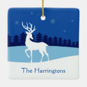 Reindeerillustratie, aangepaste naamversiering keramisch ornament (Achterkant)