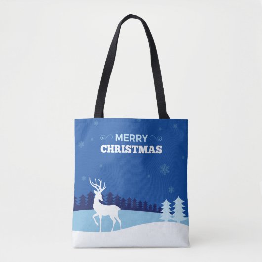 Reindeerillustratie kersttassen tote bag (Voorkant)