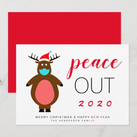 Reindeermaskervrede uit 2020 grappige kerst feestdagenkaart (Voorkant / Achterkant)