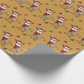Reindeerpapier en roodbruinkarton cadeaupapier (Hoek)