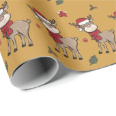 Reindeerpapier en roodbruinkarton cadeaupapier (Rol Hoek)