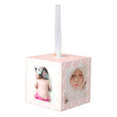 Reindeerpatroonfoto Mijn eerste kerstfeest 3 foto Decoratie (Achter hoekig)