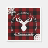 Reindeerrode en zwarte Buffalo met kerstmis Servet (Voorkant)