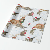 Reindeers and Kitty Cats Cadeaupapier (Uitgerold)