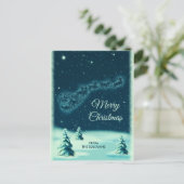 Reindeers die de Sinterklampen in de Night Sky tre Briefkaart (Staand voorkant)