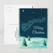 Reindeers die de Sinterklampen in de Night Sky tre Briefkaart (Voorkant / Achterkant)